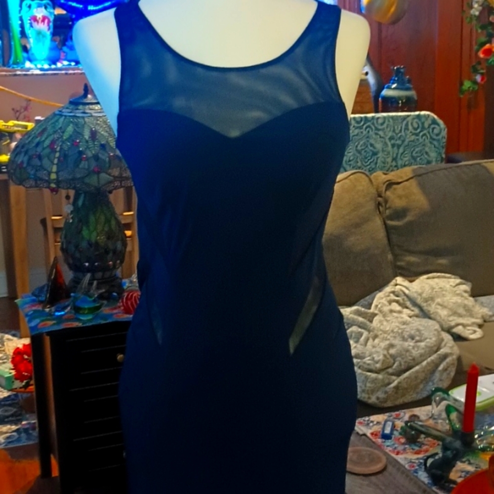 Crystal Doll Blue Halter Maxi Gown for Weddings Size 3  Great For Prom!